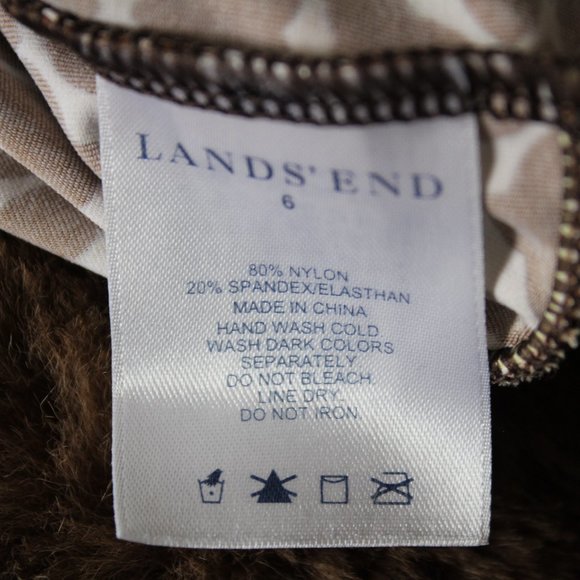 Lands End Tankini Halter Top Swimsuit Brown/White  ~6~🌻 - Picture 6 of 6